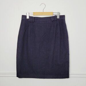 Vintage Women's Straight Skirt Navy Blue Lined Belt Loops Business Casual Sz 12